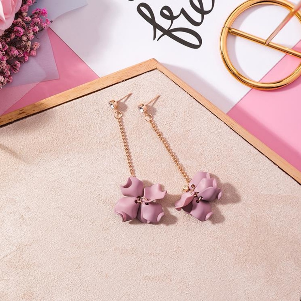 ❤️️NEW UNIQUE Flower Petal Handmade Earrings P4 - Picture 2 of 2